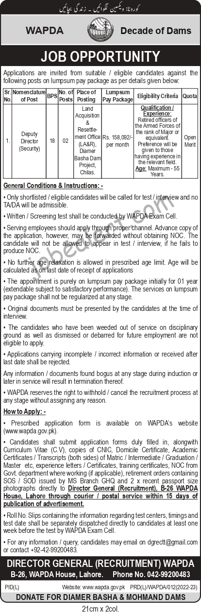 wapda jobs 2022 online apply