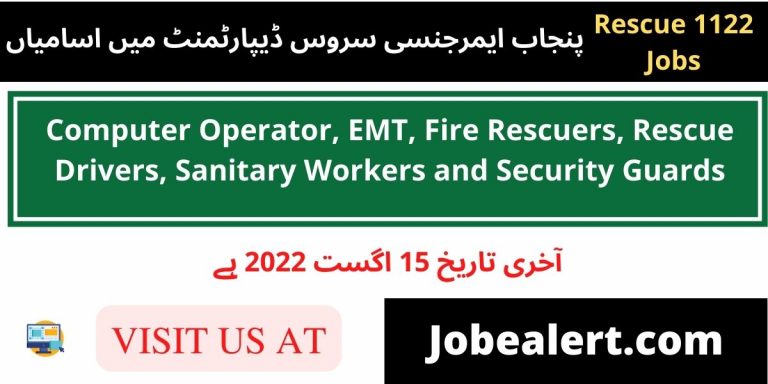 Rescue 1122 Jobs 2022 at Punjab Emergency Services Department